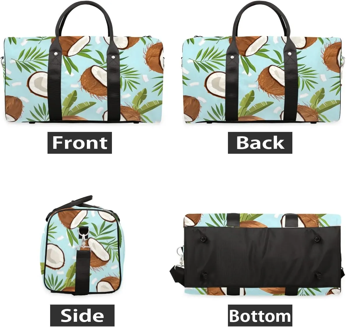 Travel Duffel Bag, Coconut Palm Leaves Sports Tote Gym Bag Foldable Western Aztec Weekender Bag Carry on Luggage Handle Bag Overnight Shoulder Bag for Women Men,A-1439