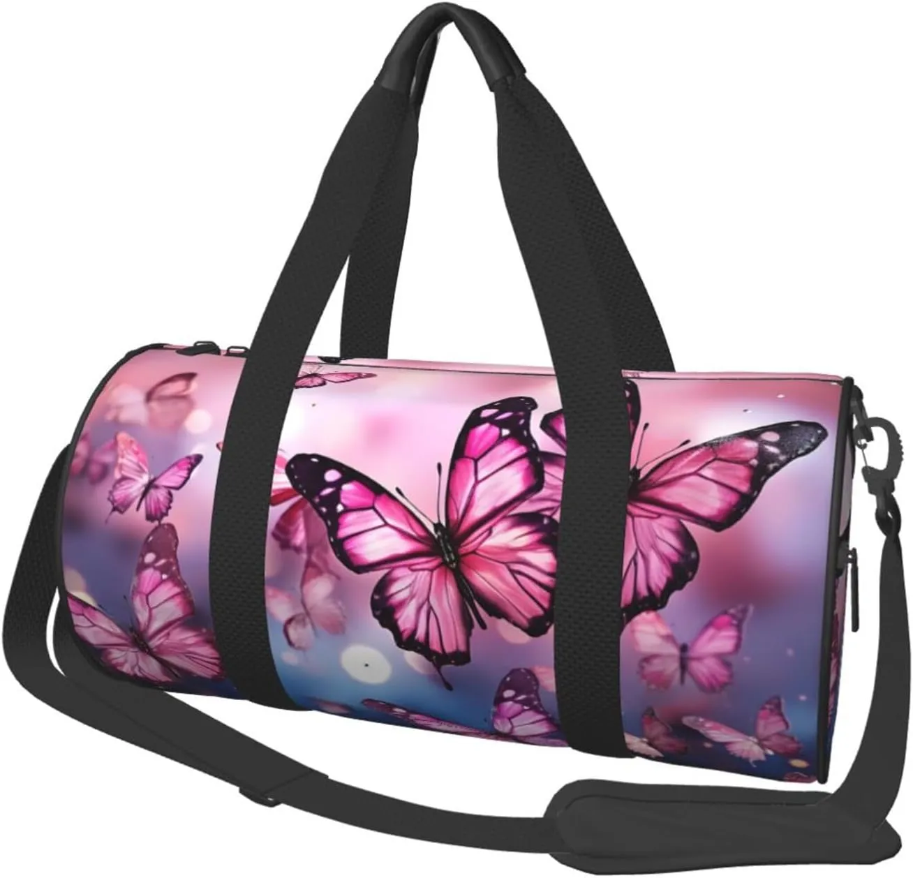 Travel Duffel Bag Foldable Weekender Overnight Bag Butterflies Sports Tote Gym Bag Large Capacity Lightweight Carry On Luggage Bag for Men Women