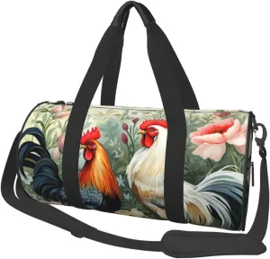 Travel Duffel Bag Foldable Weekender Overnight Bag Rooster Sports Tote Gym Bags Large Capacity Lightweight Carry On Luggage Bags for Men Women