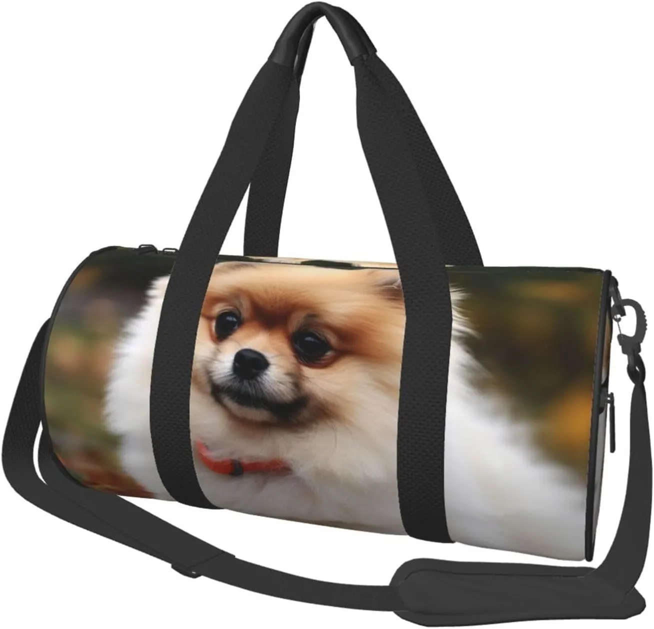 Travel Duffel Bag Foldable Weekender Overnight Bag Short-Haired Pomeranian Dog Sports Tote Gym Bags Large Capacity Lightweight Carry On Luggage Bags for Men Women