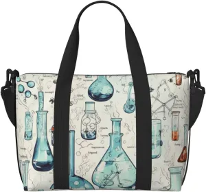 Travel Duffel Bag for Women Men Weekender Bags Sports Gym Bag Chemistry Print Travel Bag Carry on Overnight Bag Waterproof Luggage Bag with Shoulder Strap