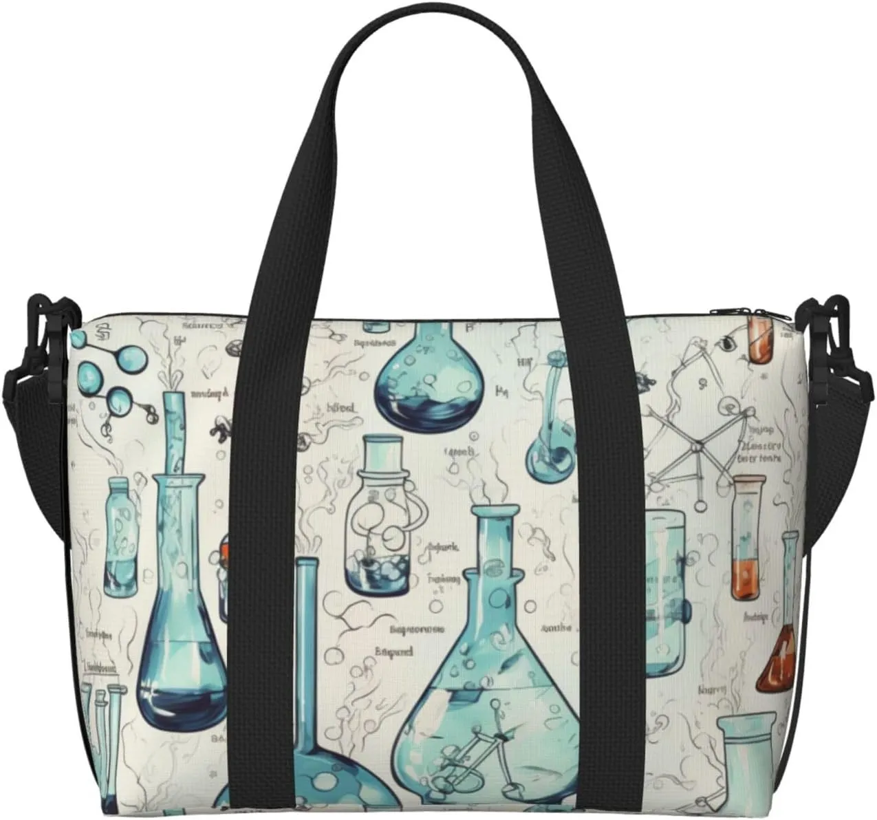 Travel Duffel Bag for Women Men Weekender Bags Sports Gym Bag Chemistry Print Travel Bag Carry on Overnight Bag Waterproof Luggage Bag with Shoulder Strap