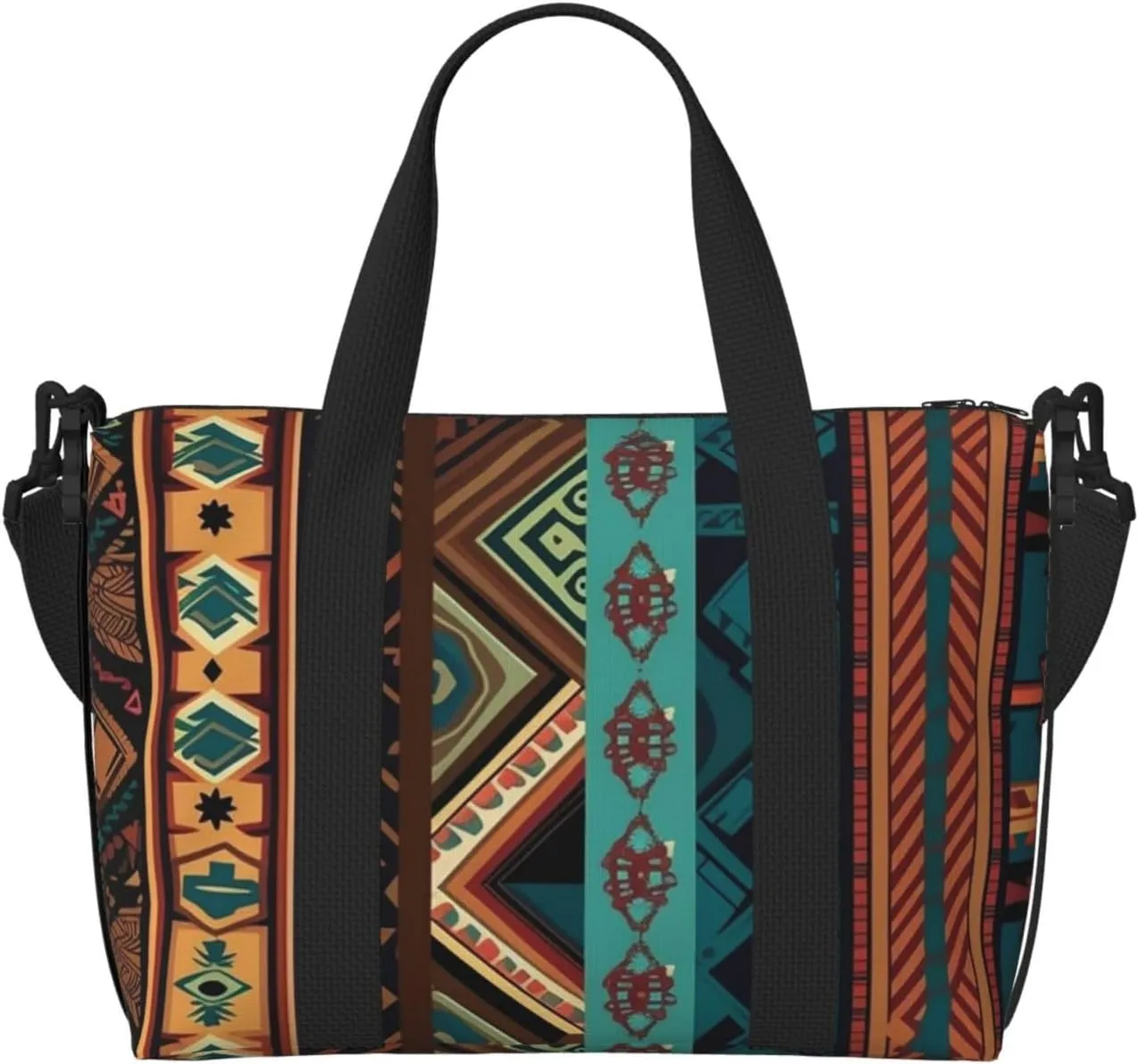 Travel Duffel Bag for Women Men Weekender Bags Sports Gym Bag Southwest Native Art Patterns Travel Bag Carry on Overnight Bag Waterproof Luggage Bag with Shoulder Strap
