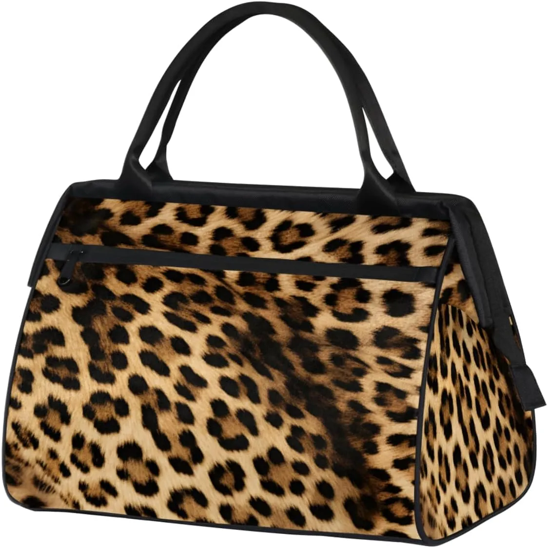 Travel Duffel Bag, Sports Tote Gym Bag, Leopard Print Theme Overnight Weekender Bags Carry on Bag for Women Men, Airlines Approved Personal Item Travel Bag for Labor and Delivery