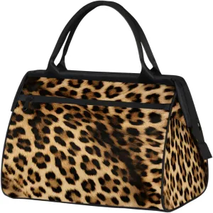Travel Duffel Bag, Sports Tote Gym Bag, Leopard Print Theme Overnight Weekender Bags Carry on Bag for Women Men, Airlines Approved Personal Item Travel Bag for Labor and Delivery