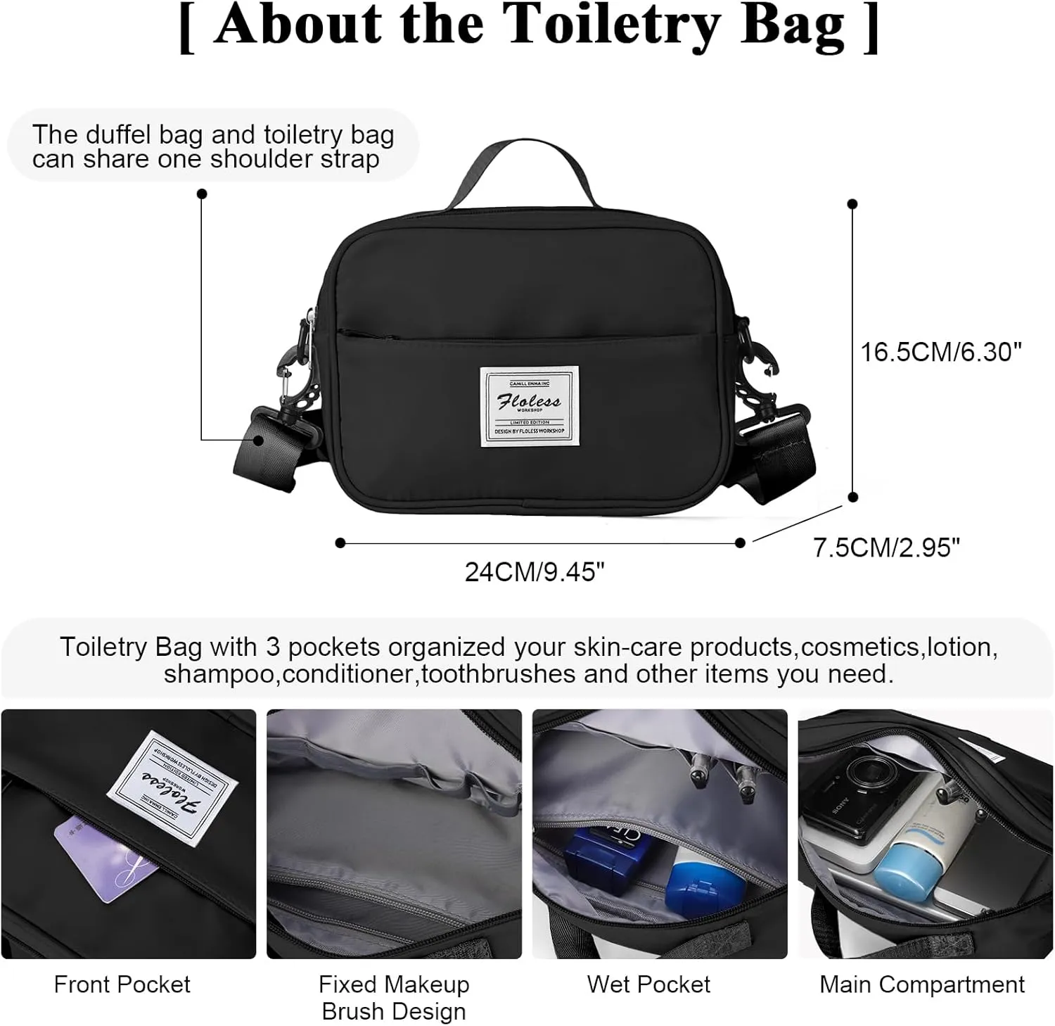 Travel Duffel Bag with Shoes Compartment, Overnight Weekender Bags for Women, Carry on Personal Item Travel Set