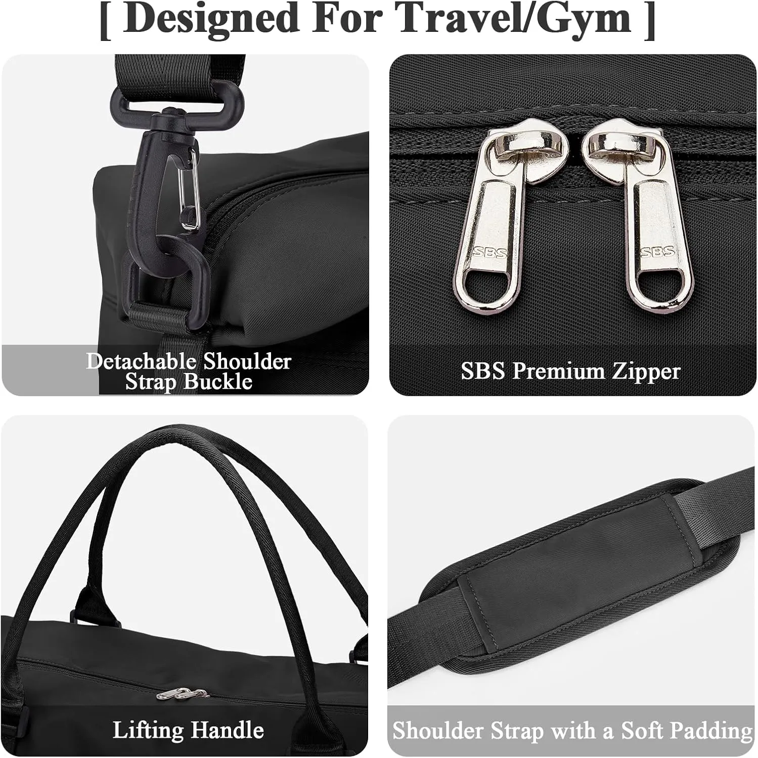 Travel Duffel Bag with Shoes Compartment, Overnight Weekender Bags for Women, Carry on Personal Item Travel Set