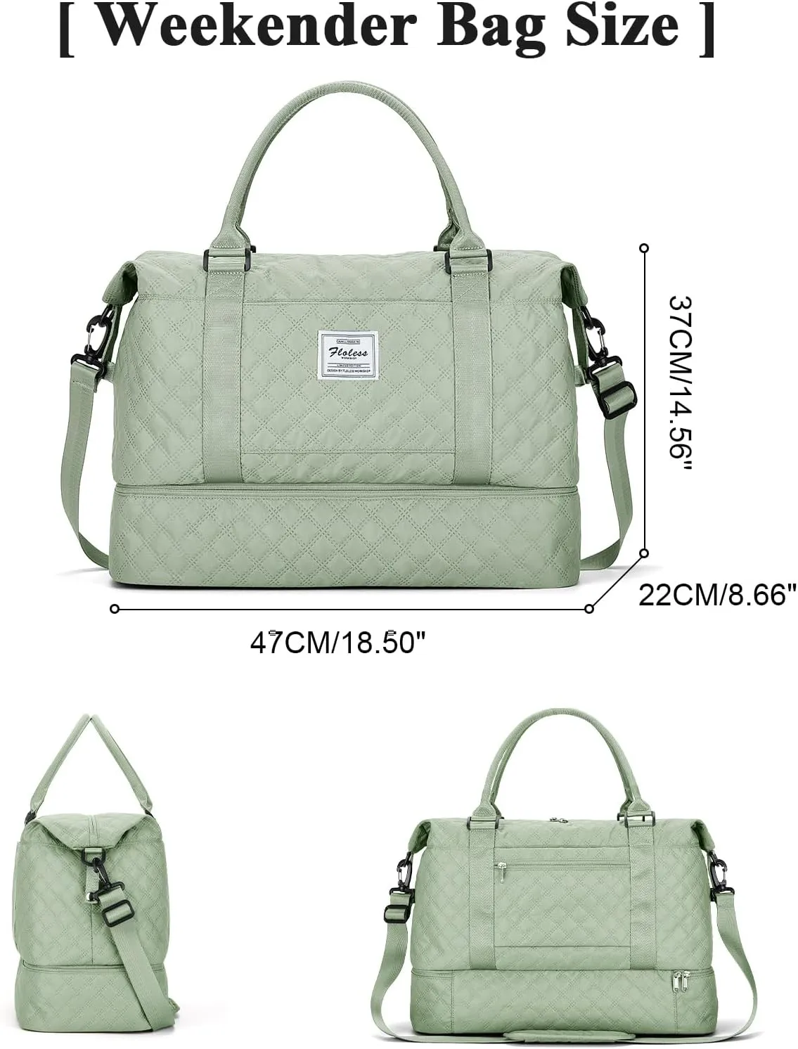 Travel Duffel Bag with Shoes Compartment, Overnight Weekender Bags for Women,Carry on Personal Item Bag