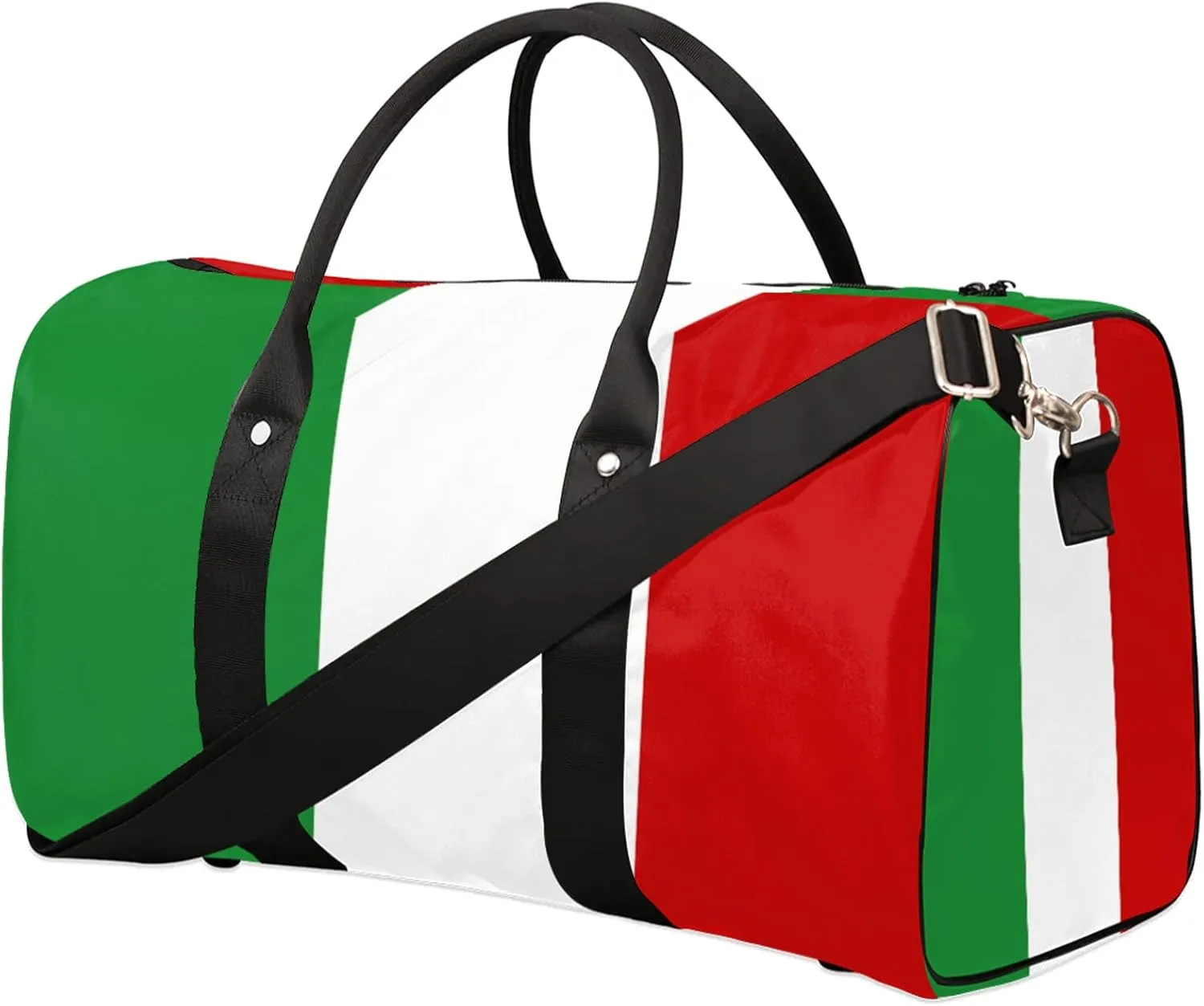 Travel Duffle Bag Flag Italian Western Sports Gym Bags for Women Men Weekender Overnight Bags Waterproof Carry On Tote Bag Workout Bag for Dance Swimming Yoga Hospital