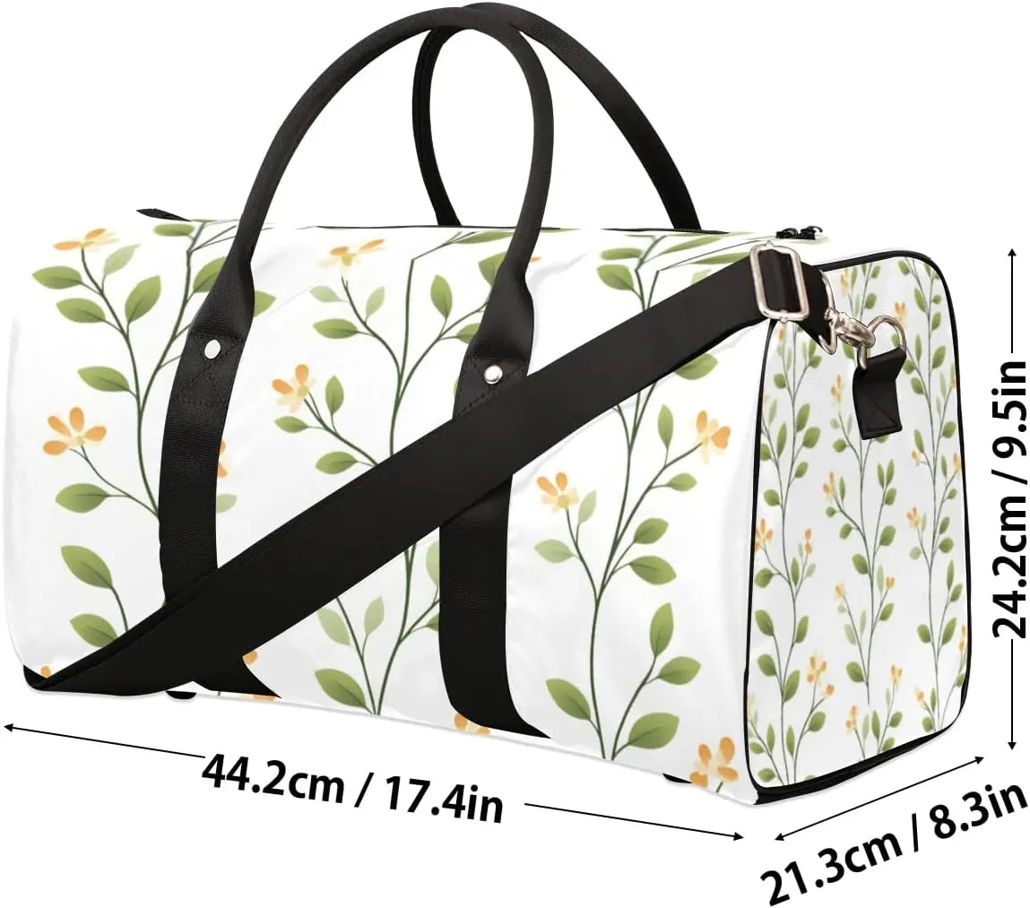 Travel Duffle Bag Flowers Branches Gym Bags for Men Women Travel Duffel Bags with Adjustable Shoulder Strap Carry On Weekender Bag