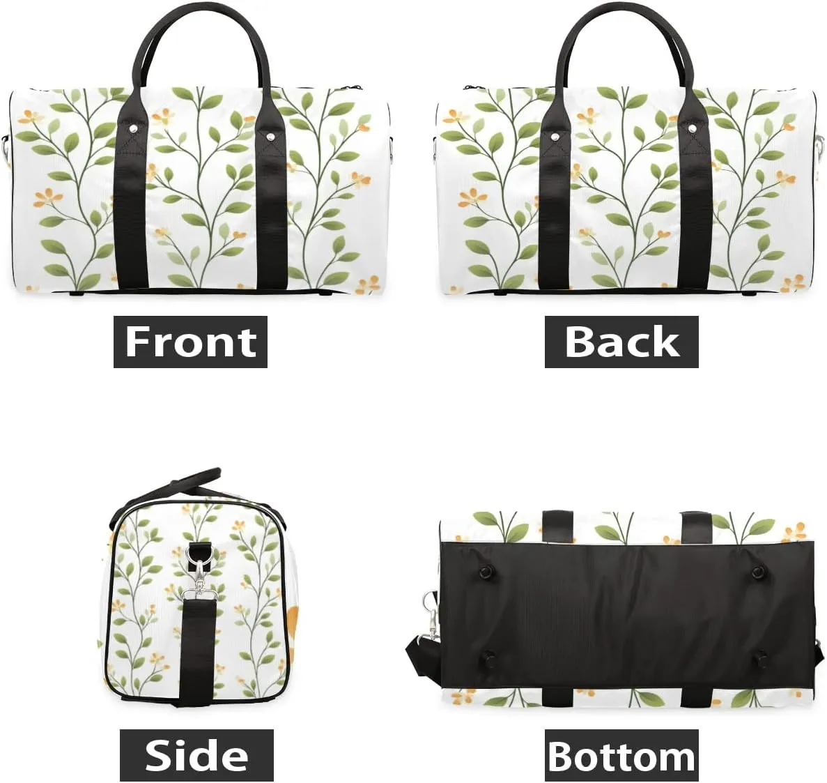 Travel Duffle Bag Flowers Branches Gym Bags for Men Women Travel Duffel Bags with Adjustable Shoulder Strap Carry On Weekender Bag