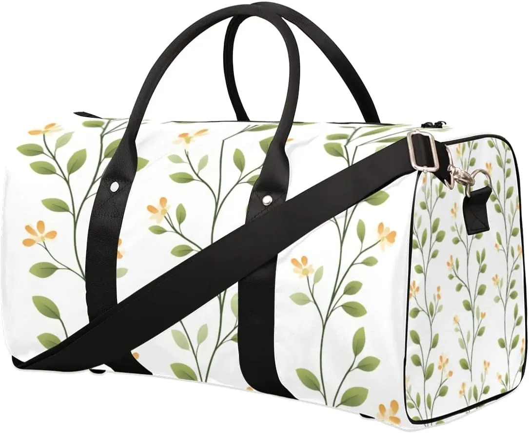Travel Duffle Bag Flowers Branches Gym Bags for Men Women Travel Duffel Bags with Adjustable Shoulder Strap Carry On Weekender Bag