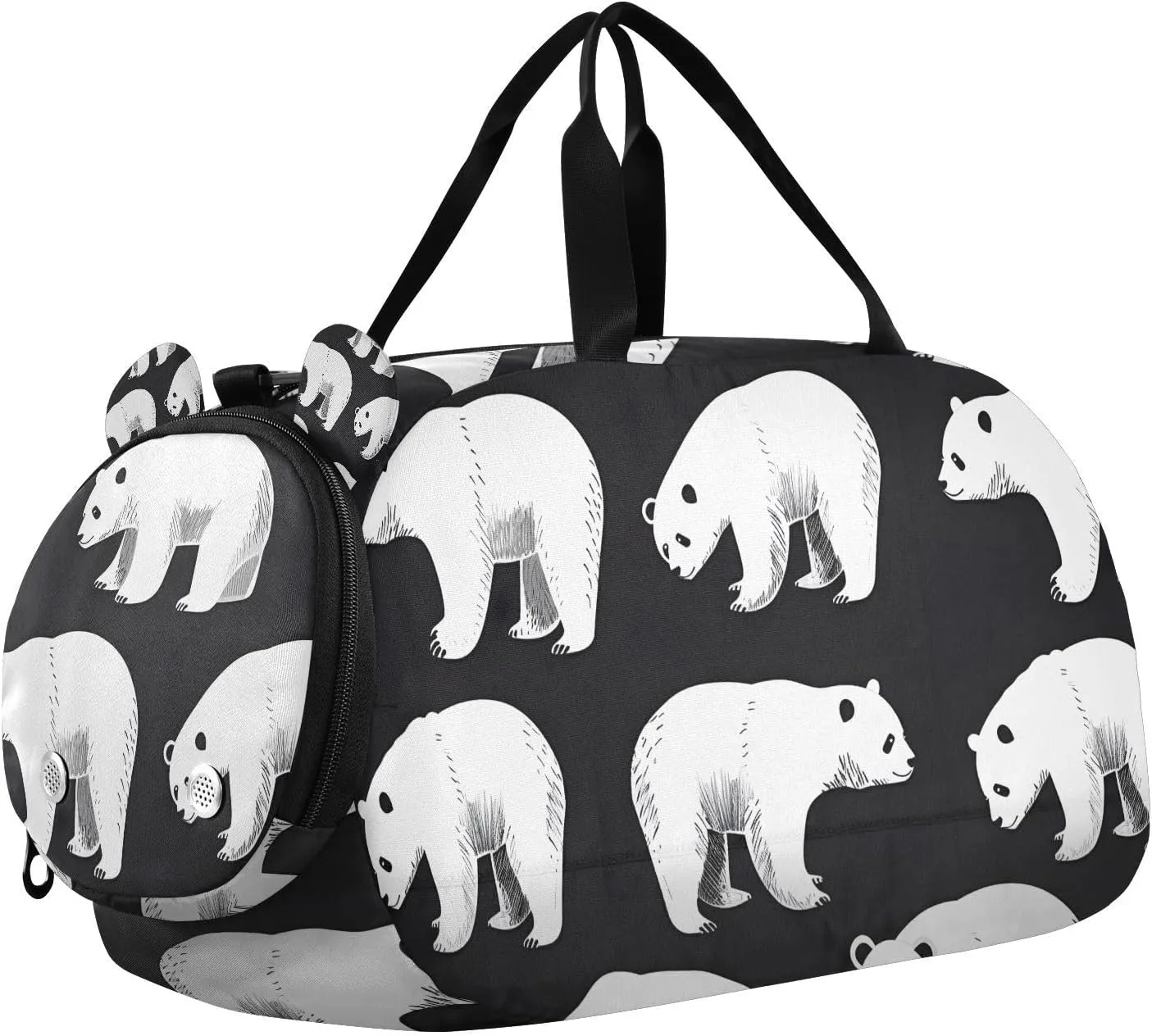Travel Duffle Bag for Kids Boys Girls Polar Bear Sports Bag Overnighter Duffle Sleepover Weekender with Shoes Compartment