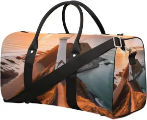 Travel Duffle Bag Lighthouse Sea Gym Bags for Men Women Travel Duffel Bags with Adjustable Shoulder Strap Carry On Weekender Bag