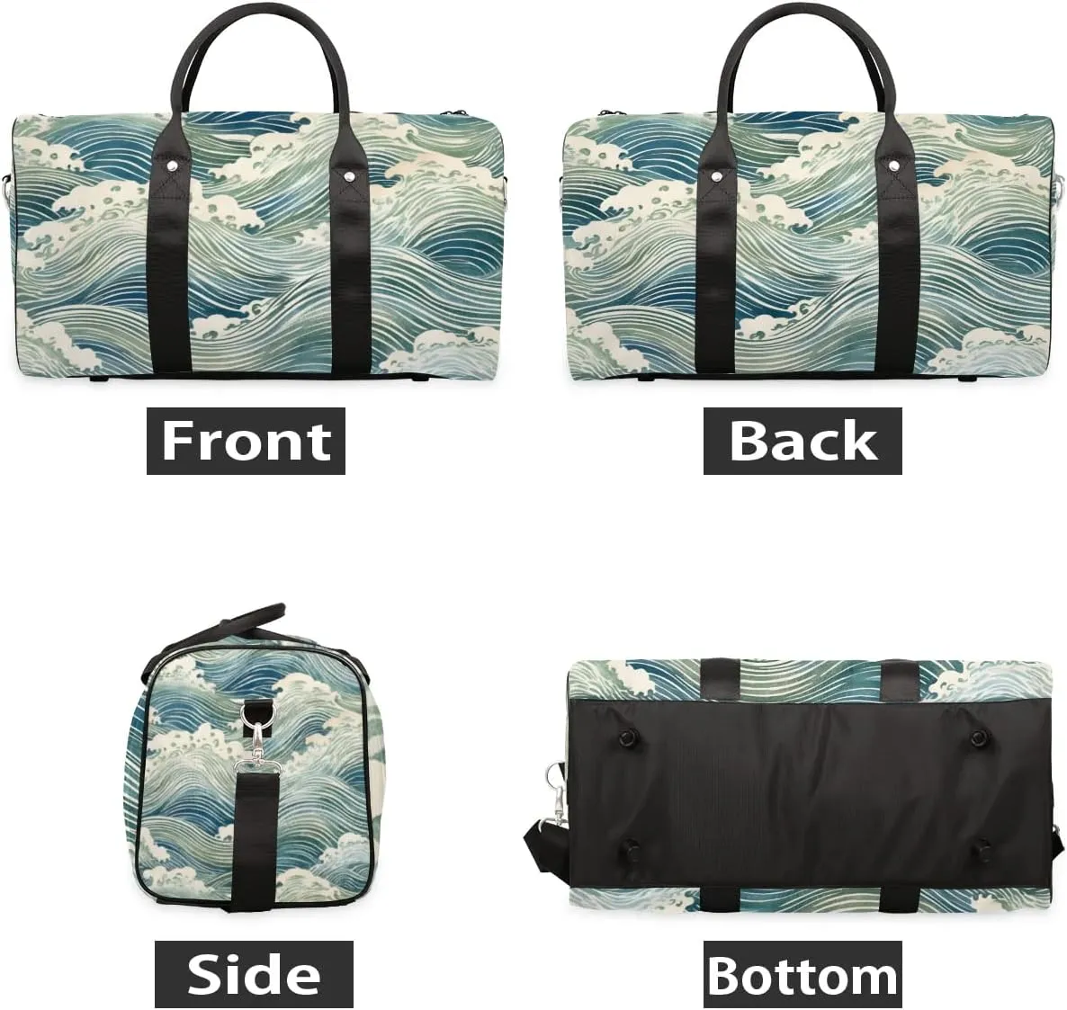 Travel Duffle Bag Ocean Water Theme Gym Bags for Men Women Travel Duffel Bags with Adjustable Shoulder Strap Carry On Weekender Bag