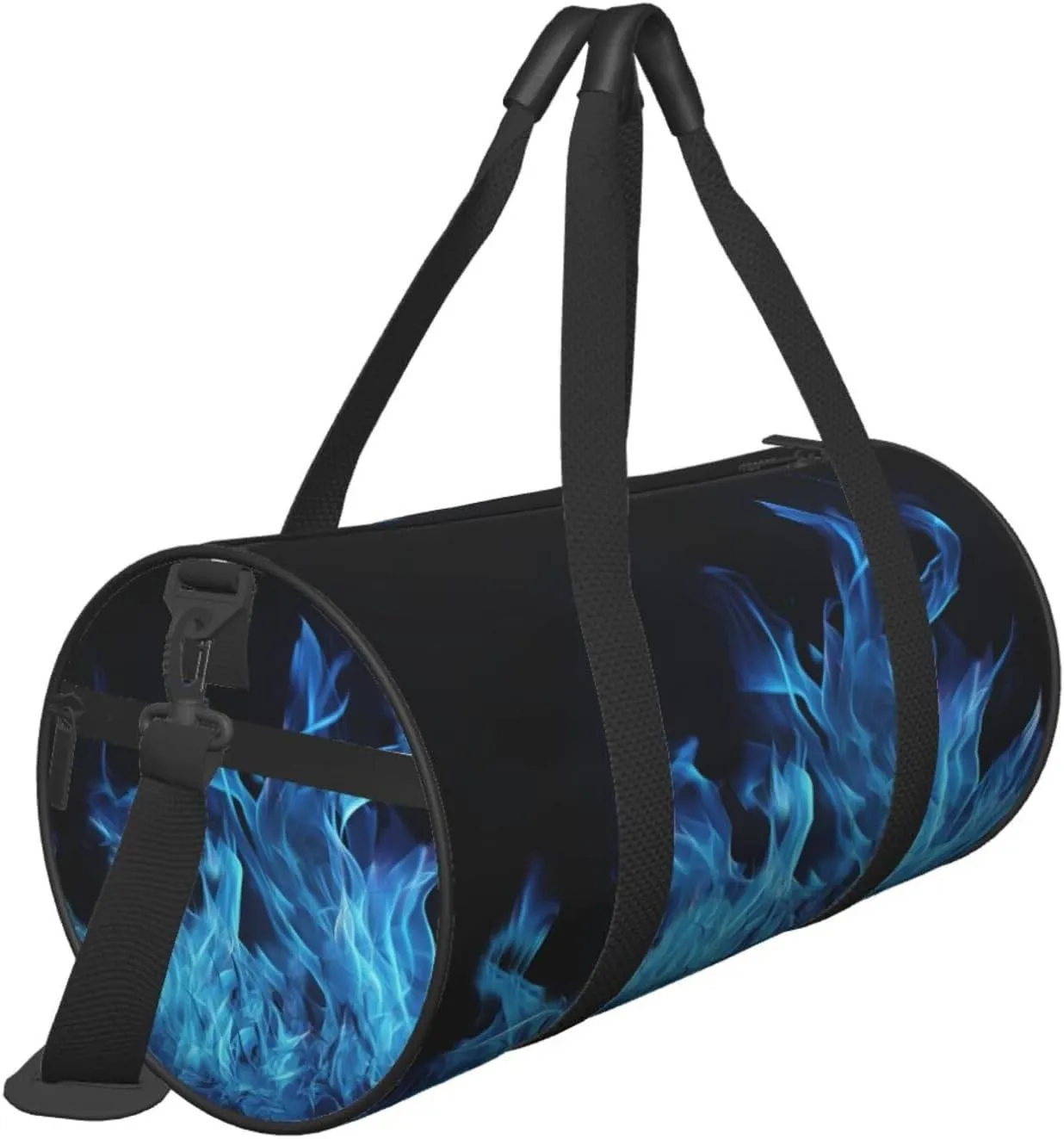 Travel Duffle Bag Weekender Bags For Men Women With Shoe Compartment Large Capacity Weekender Overnight Bag Blue Flame Carry On Tote Bags Sport Gym Bag For Travel Yoga