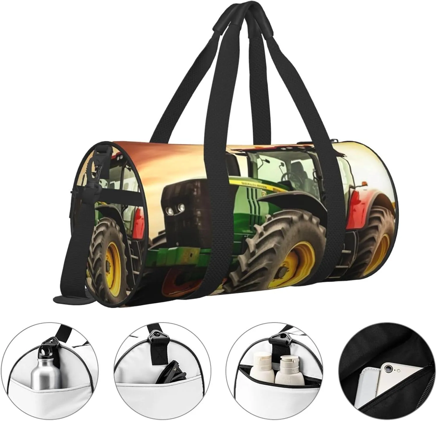 Travel Duffle Bag Weekender Bags For Men Women With Shoe Compartment Large Capacity Weekender Overnight Bag Tractor Theme Carry On Tote Bags Sport Gym Bag For Travel Yoga