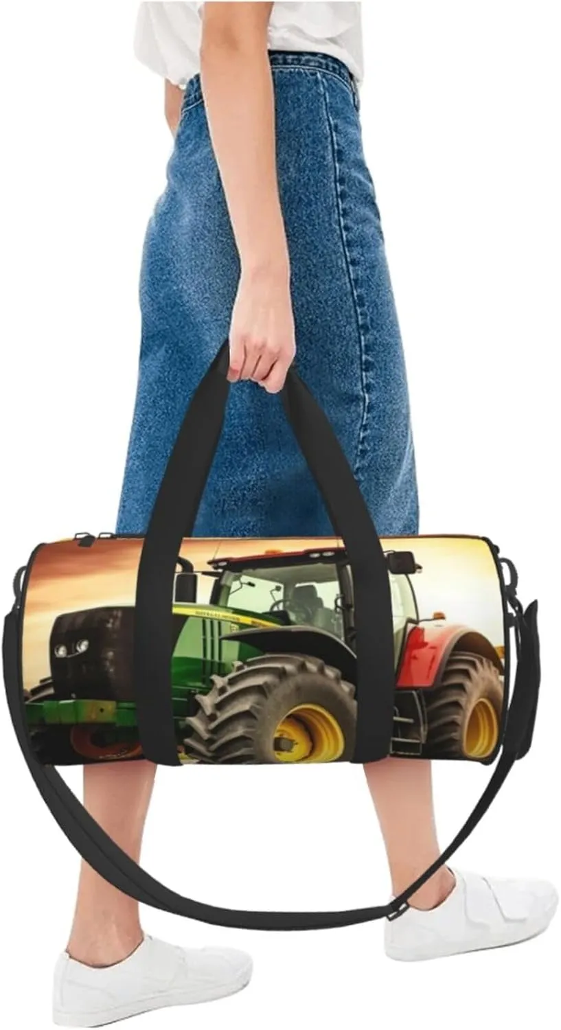 Travel Duffle Bag Weekender Bags For Men Women With Shoe Compartment Large Capacity Weekender Overnight Bag Tractor Theme Carry On Tote Bags Sport Gym Bag For Travel Yoga