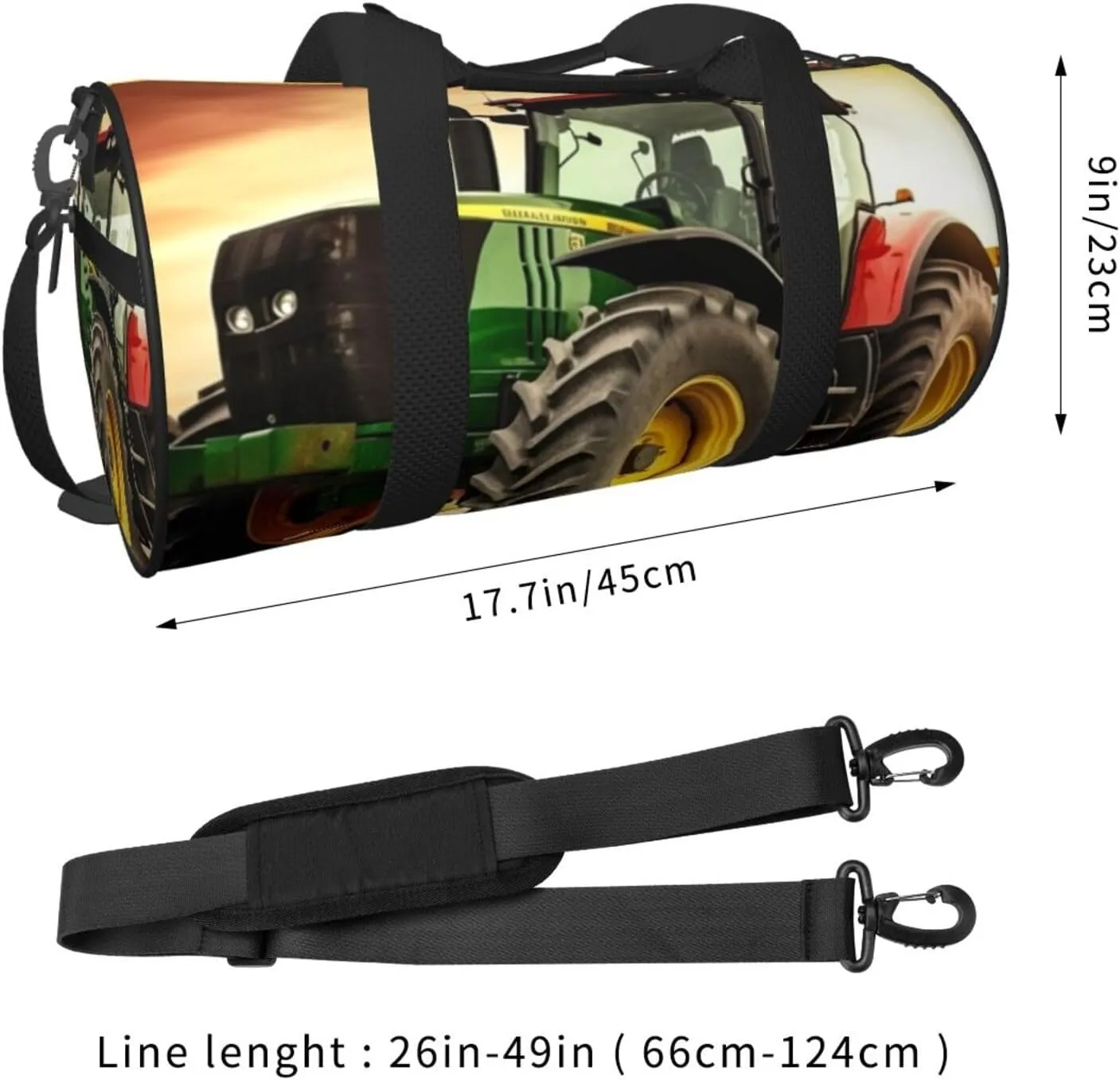 Travel Duffle Bag Weekender Bags For Men Women With Shoe Compartment Large Capacity Weekender Overnight Bag Tractor Theme Carry On Tote Bags Sport Gym Bag For Travel Yoga