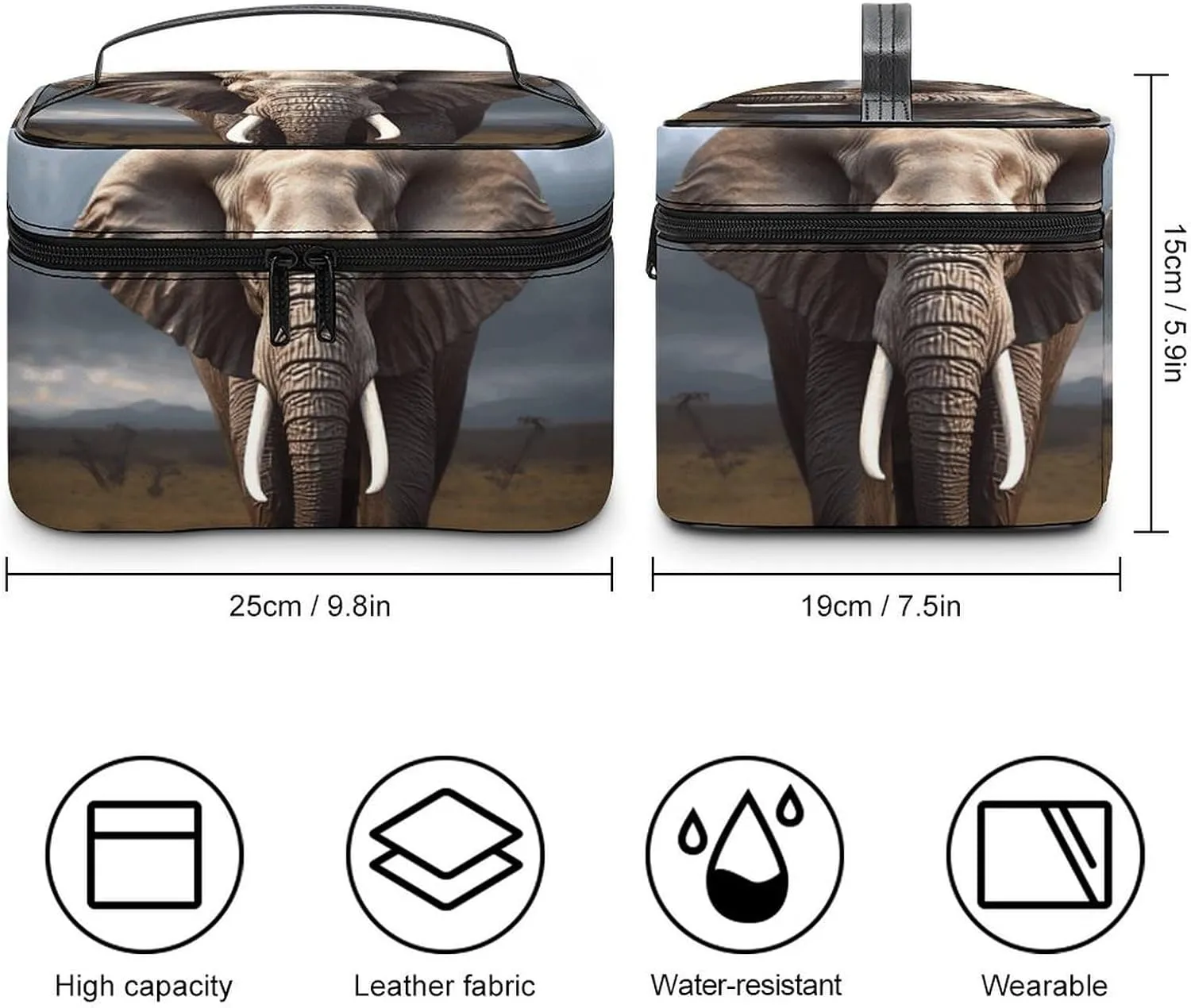 Travel Toiletry Bag for Women And Men,Elephant Toiletry Organizer, Makeup Bag Travel Organizer for Shampoo,Toiletries