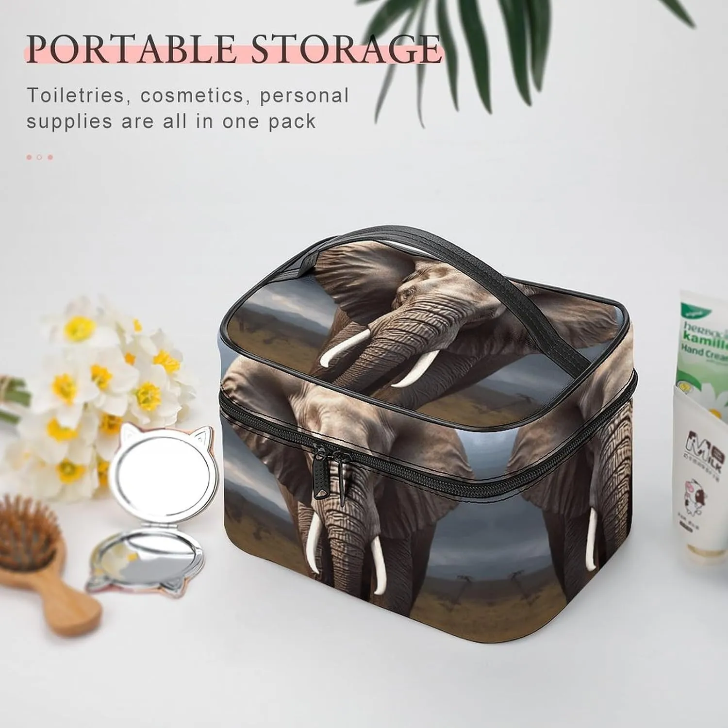 Travel Toiletry Bag for Women And Men,Elephant Toiletry Organizer, Makeup Bag Travel Organizer for Shampoo,Toiletries