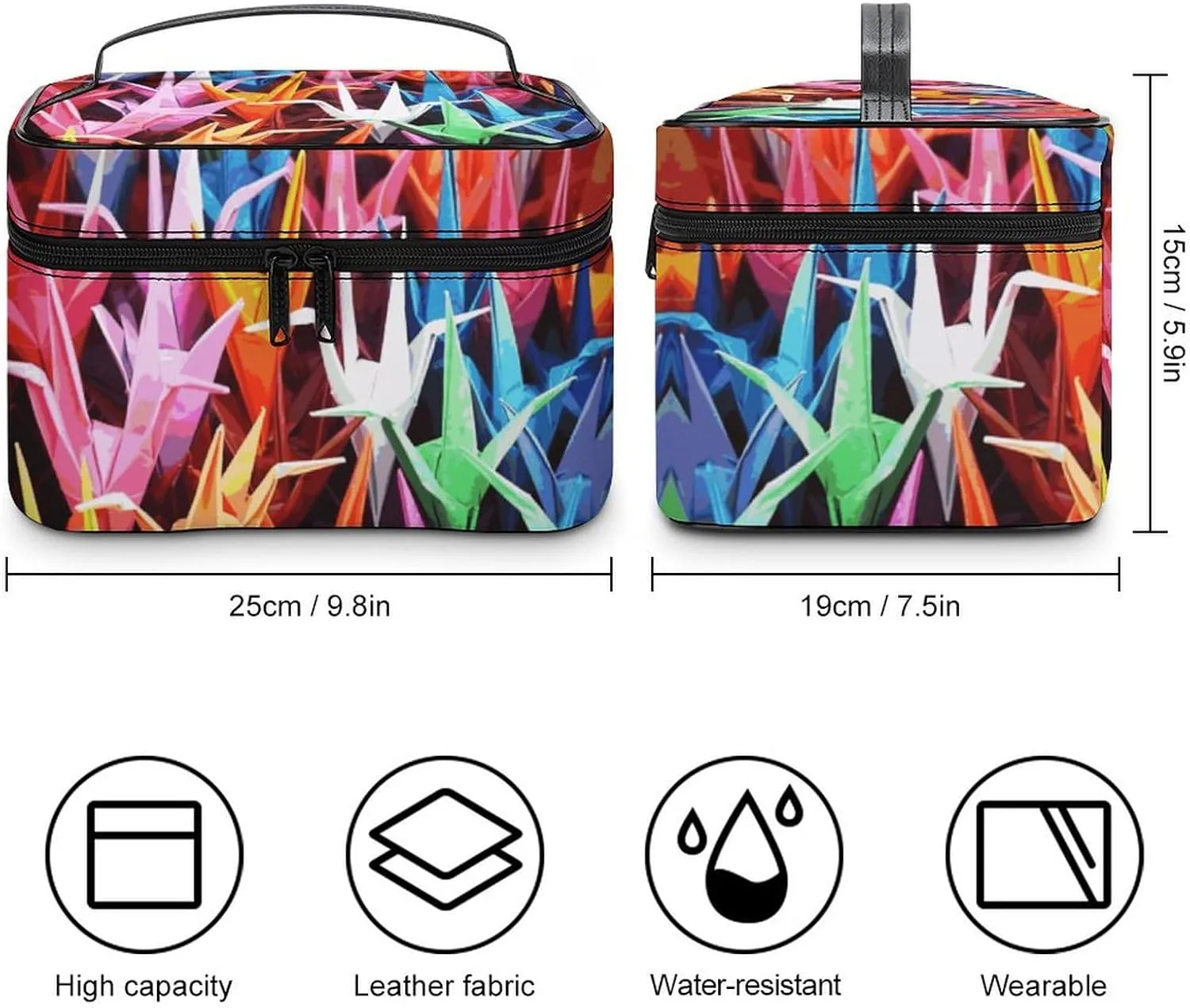Travel Toiletry Bag for Women And Men,Origami Paper Cranes Toiletry Organizer, Makeup Bag Travel Organizer for Shampoo,Toiletries