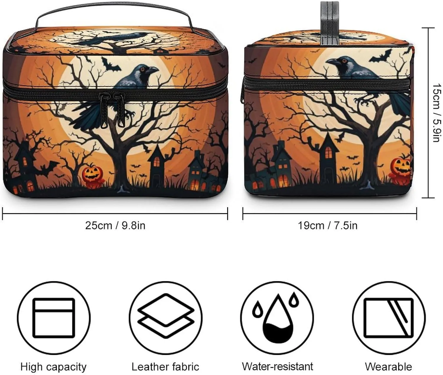 Travel Toiletry Bag for Women And Men,Raven Halloween Toiletry Organizer, Makeup Bag Travel Organizer for Shampoo,Toiletries