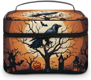 Travel Toiletry Bag for Women And Men,Raven Halloween Toiletry Organizer, Makeup Bag Travel Organizer for Shampoo,Toiletries