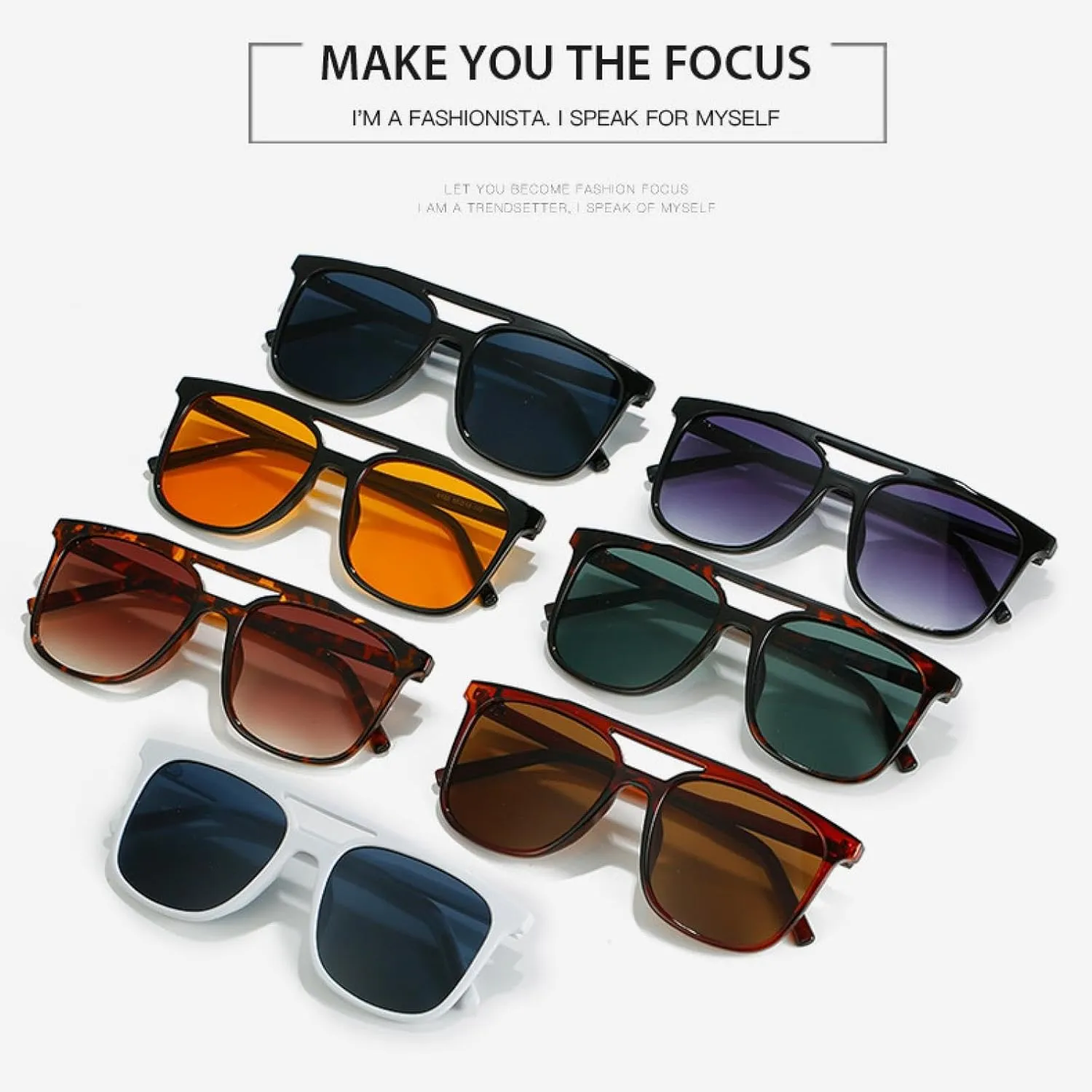 Trend Vintage Double Bridge Sunglasses Men Women Fashion Luxury Glasses Outdoor Driving Shades Uv400