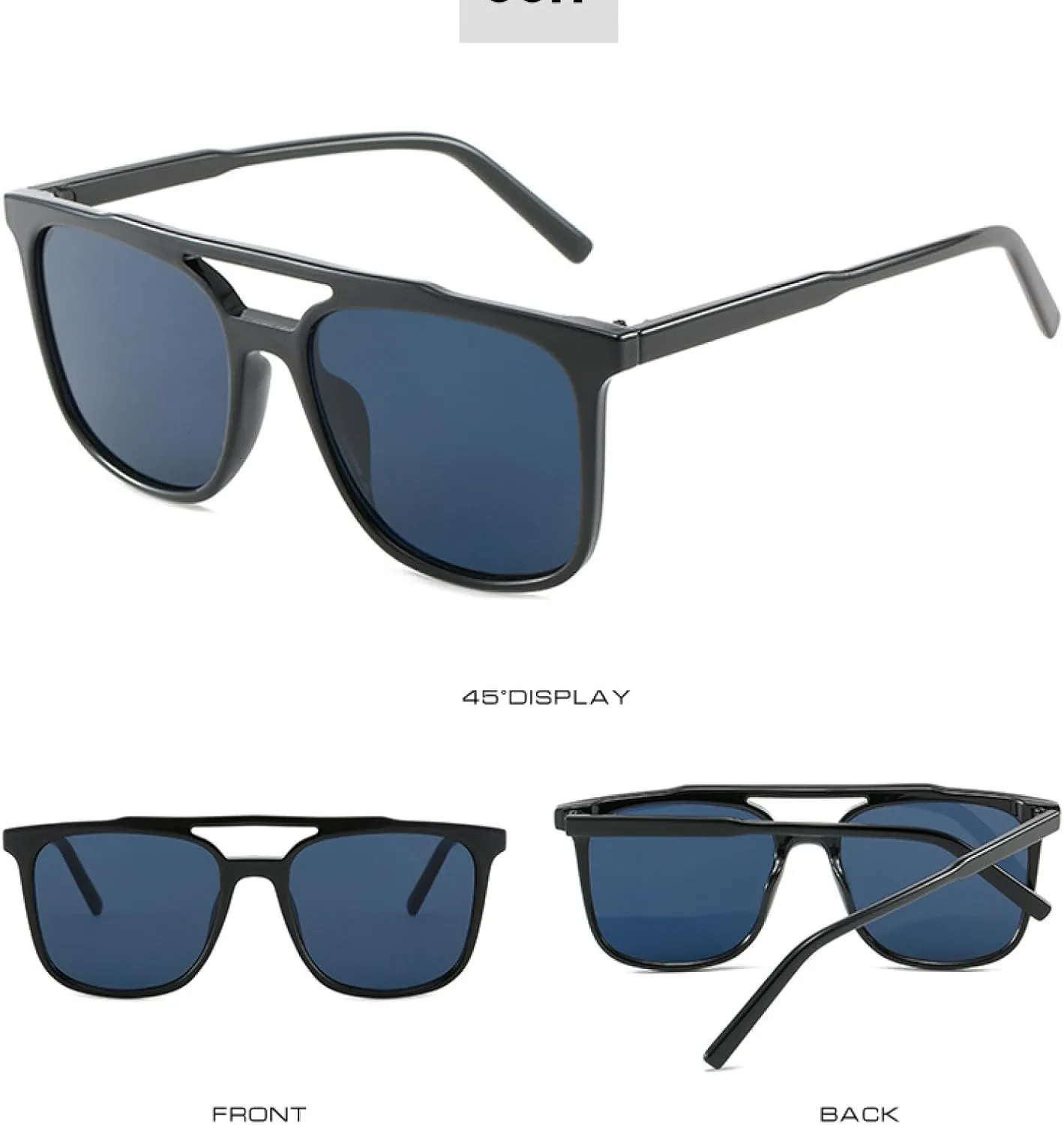 Trend Vintage Double Bridge Sunglasses Men Women Fashion Luxury Glasses Outdoor Driving Shades Uv400