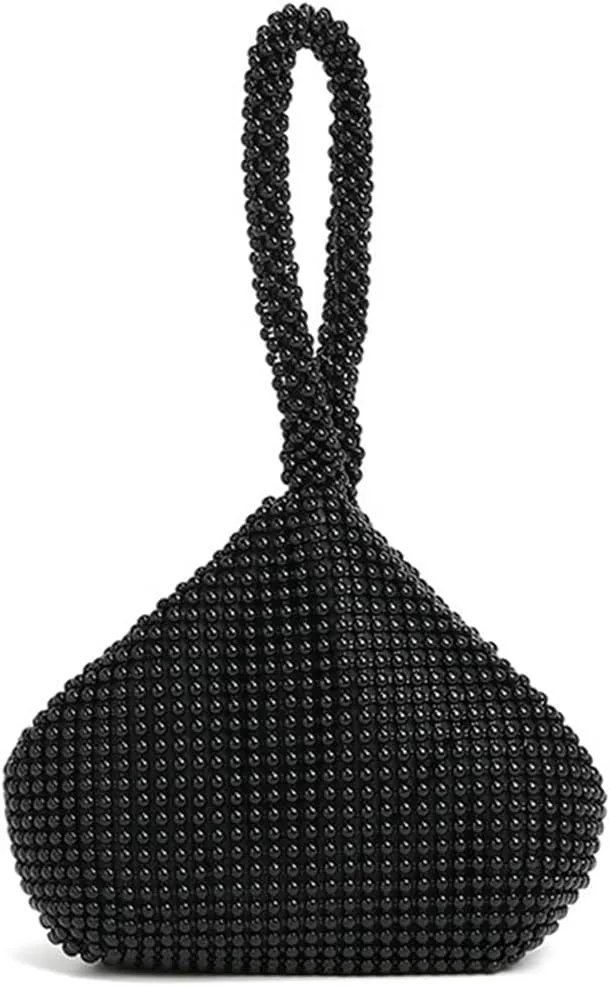 Triangle Bling Sequins Zipper Pouch Luxury Sequins Trihedral Designer Clutch Evening Handbag Mini Tote Coin Purse wallets (Aluminum Sequins, Black)