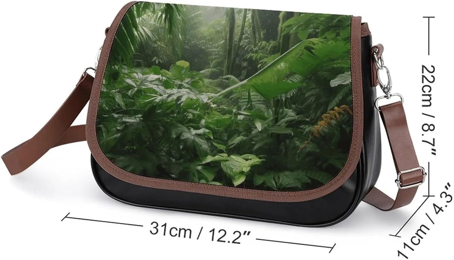 Tropical Tiger Print Crossbody Bags for Women,PU Leather Tote Bag for Women,Shoulder Bag Purse for Work Shopping Travel
