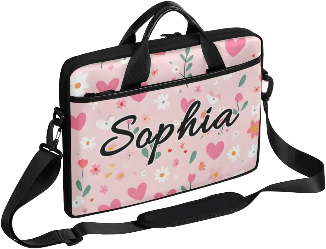 TropicalLife Personalized Laptop Bag 15 Inch Custom Sleeve Case with Handle Shoulder Strap Computer Messenger Bag