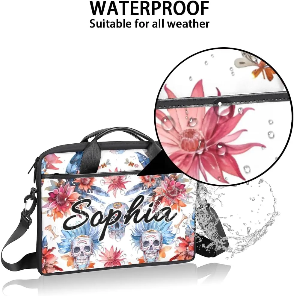 TropicalLife Personalized Laptop Bag 15 Inch Custom Sleeve Case with Handle Shoulder Strap Computer Messenger Bag