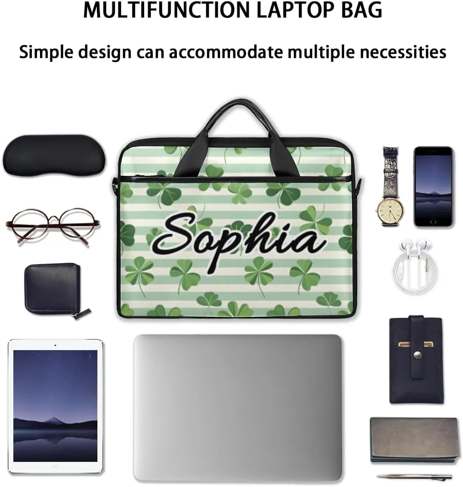 TropicalLife Personalized Laptop Bag 15 Inch Custom Sleeve Case with Handle Shoulder Strap Computer Messenger Bag