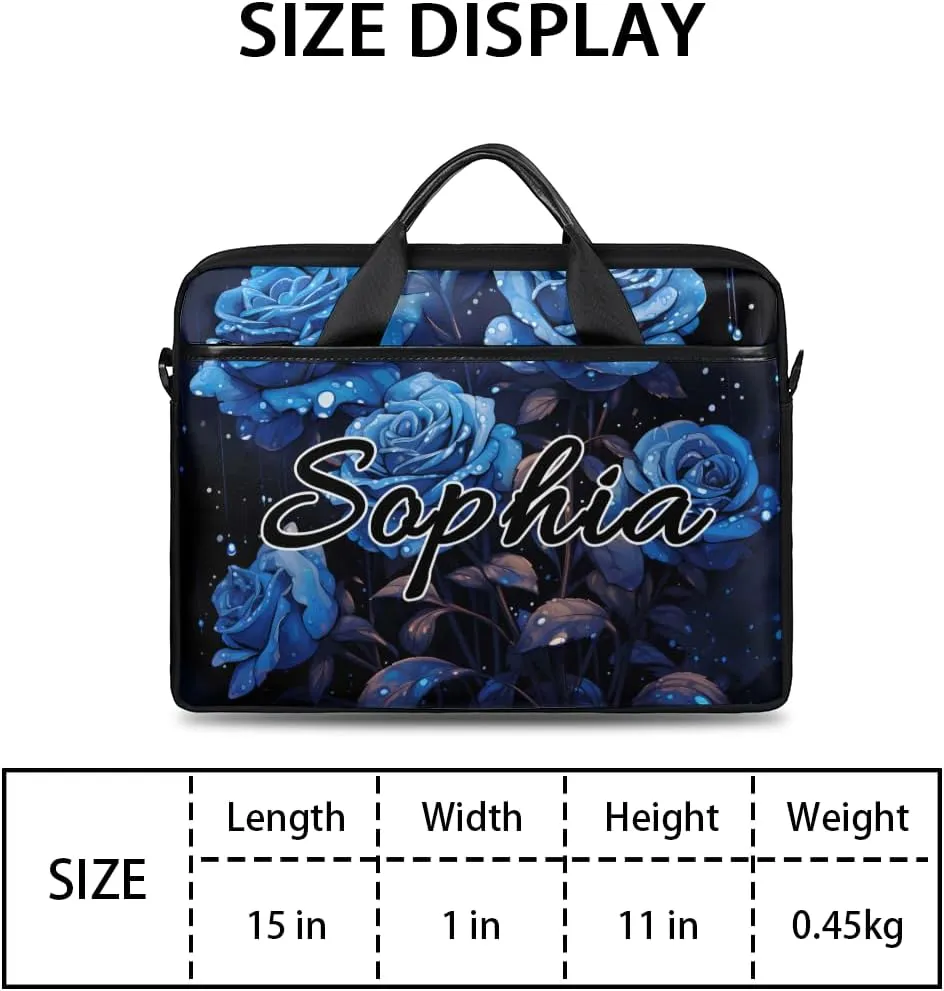 TropicalLife Personalized Laptop Bag 15 Inch Custom Sleeve Case with Handle Shoulder Strap Computer Messenger Bag