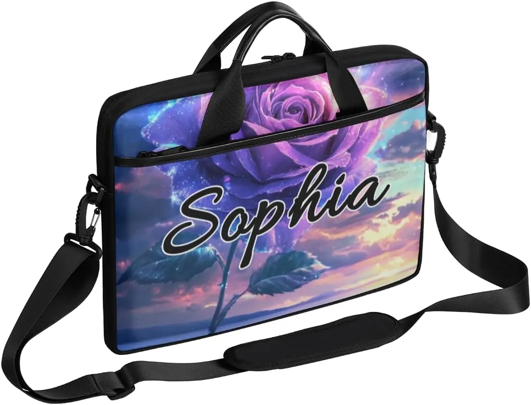 TropicalLife Personalized Laptop Bag 15 Inch Custom Sleeve Case with Handle Shoulder Strap Computer Messenger Bag