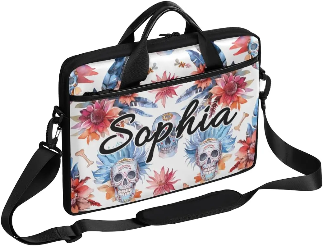 TropicalLife Personalized Laptop Bag 15 Inch Custom Sleeve Case with Handle Shoulder Strap Computer Messenger Bag