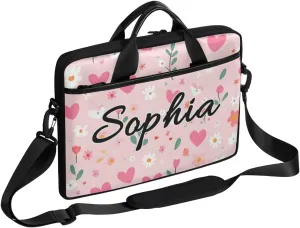 TropicalLife Personalized Laptop Bag 15 Inch Custom Sleeve Case with Handle Shoulder Strap Computer Messenger Bag