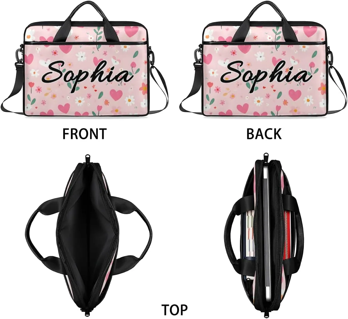TropicalLife Personalized Laptop Bag 15 Inch Custom Sleeve Case with Handle Shoulder Strap Computer Messenger Bag