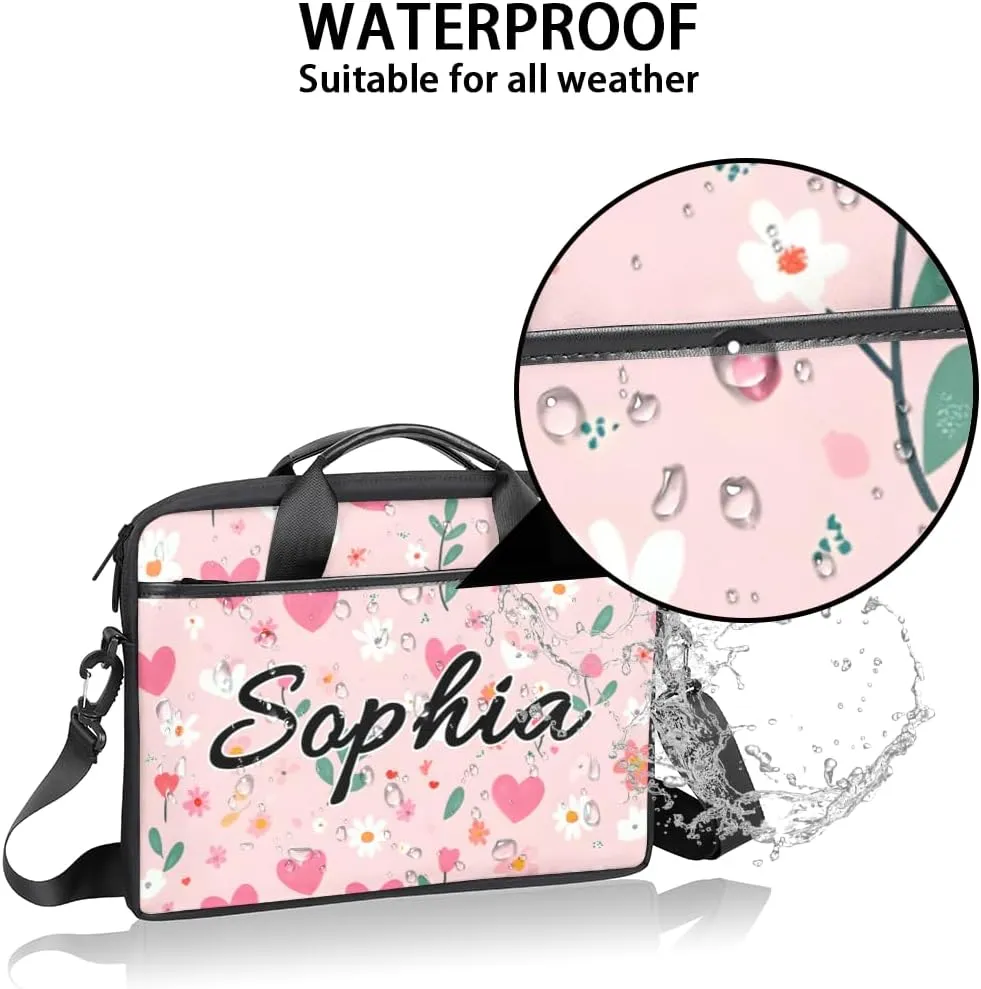TropicalLife Personalized Laptop Bag 15 Inch Custom Sleeve Case with Handle Shoulder Strap Computer Messenger Bag