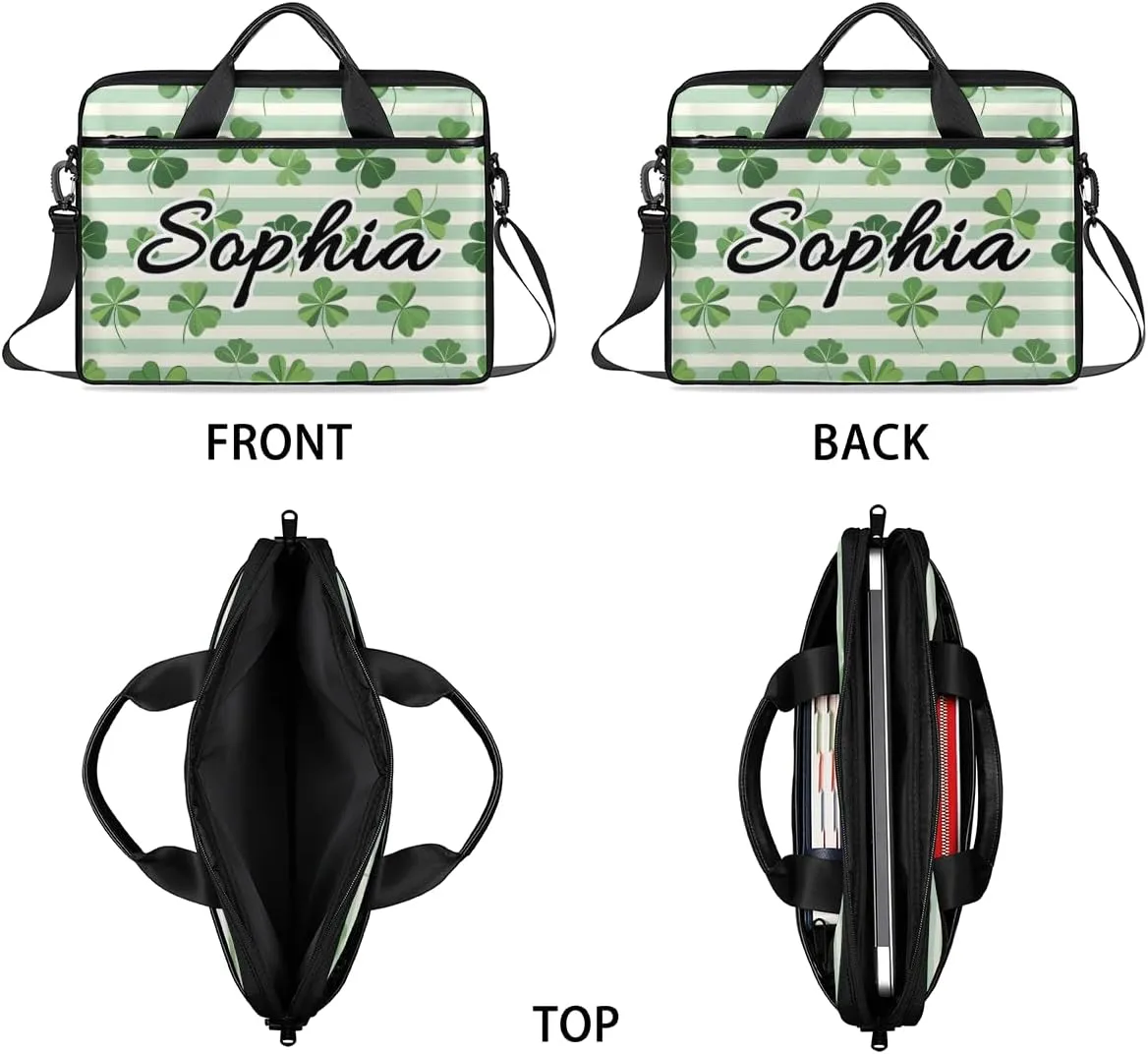 TropicalLife Personalized Laptop Bag 15 Inch Custom Sleeve Case with Handle Shoulder Strap Computer Messenger Bag