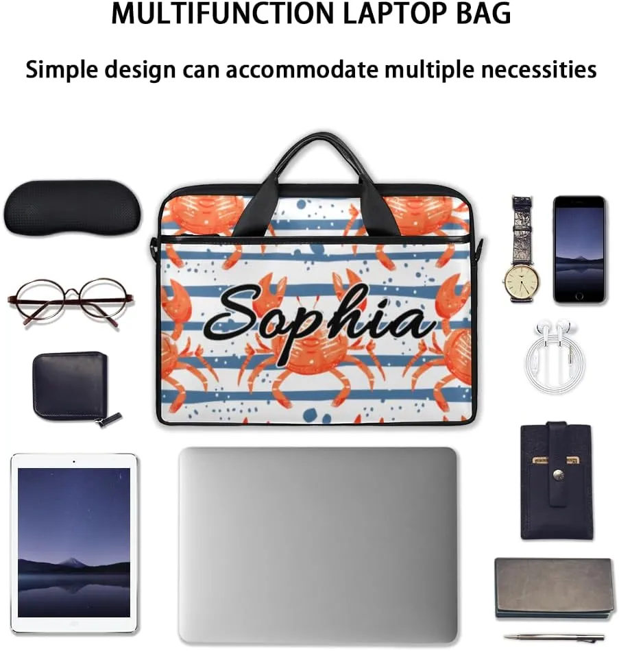 TropicalLife Personalized Laptop Bag 15 Inch Custom Sleeve Case with Handle Shoulder Strap Computer Messenger Bag