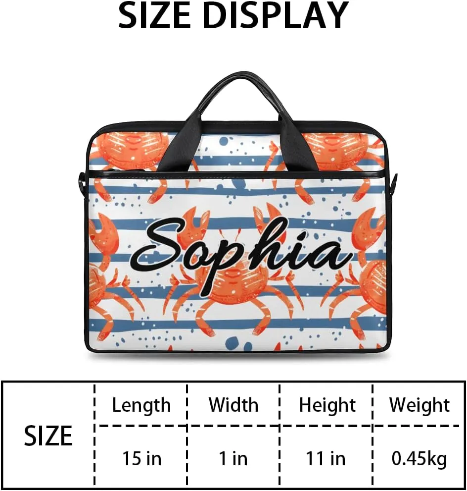 TropicalLife Personalized Laptop Bag 15 Inch Custom Sleeve Case with Handle Shoulder Strap Computer Messenger Bag