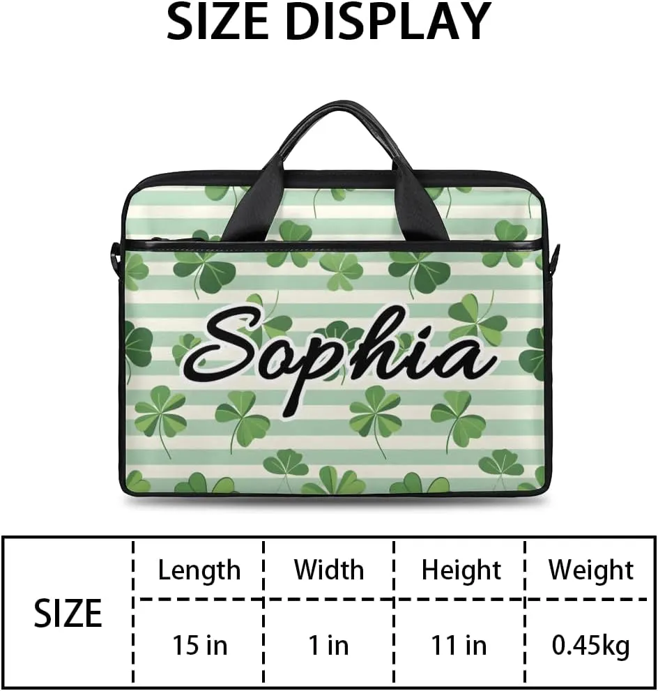 TropicalLife Personalized Laptop Bag 15 Inch Custom Sleeve Case with Handle Shoulder Strap Computer Messenger Bag