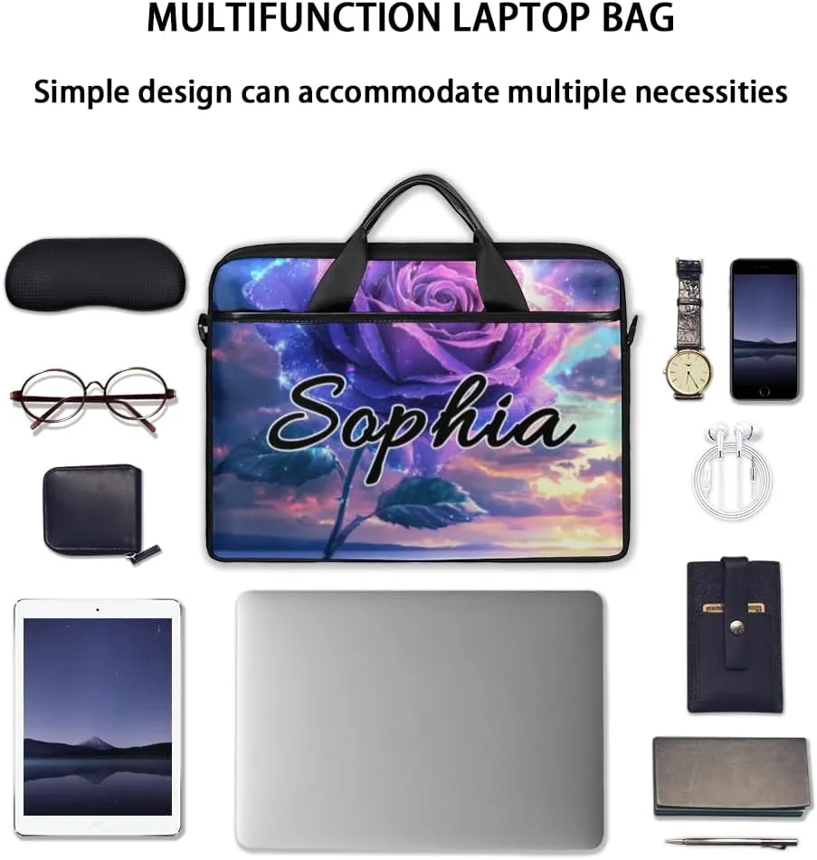 TropicalLife Personalized Laptop Bag 15 Inch Custom Sleeve Case with Handle Shoulder Strap Computer Messenger Bag