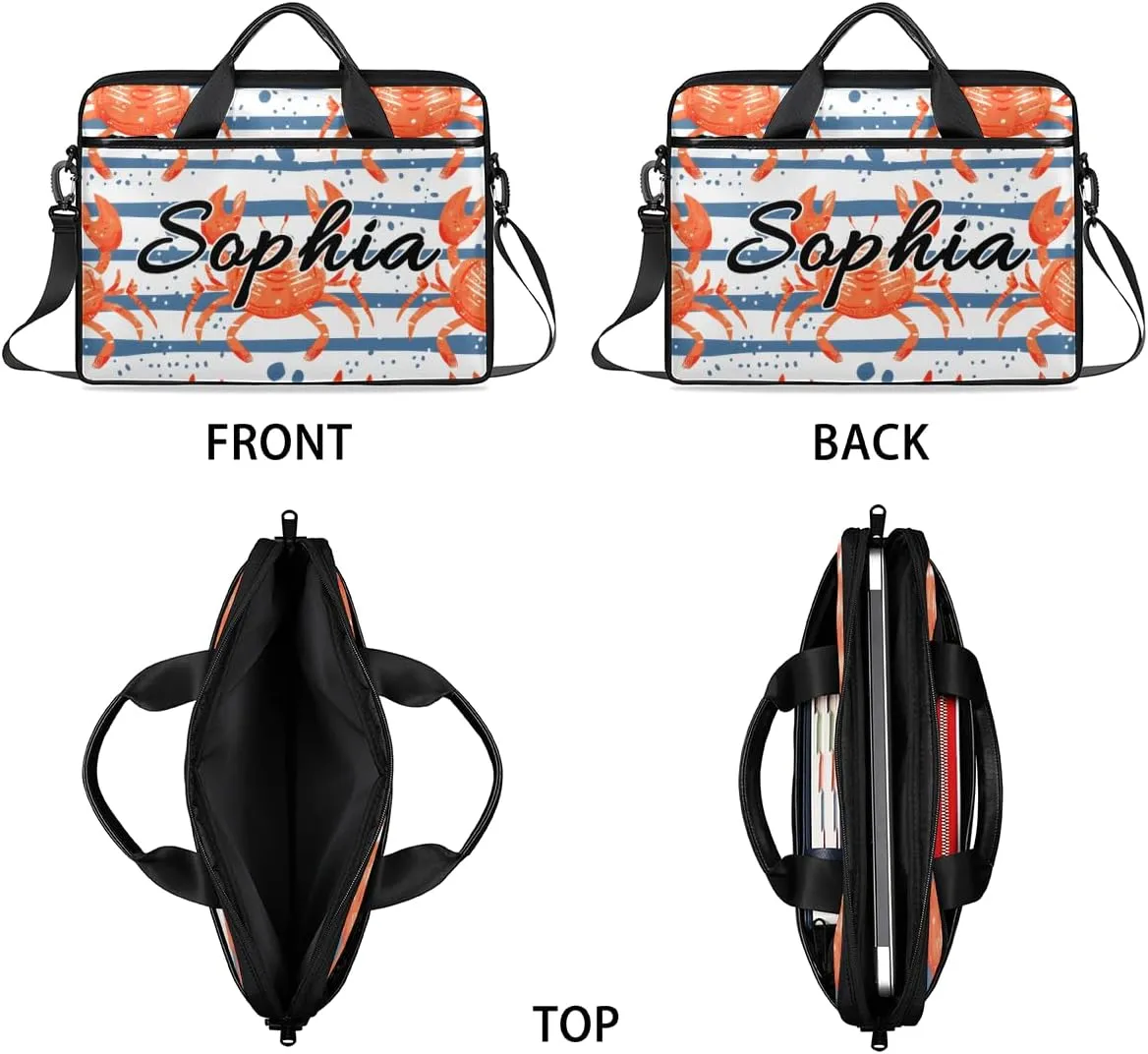 TropicalLife Personalized Laptop Bag 15 Inch Custom Sleeve Case with Handle Shoulder Strap Computer Messenger Bag