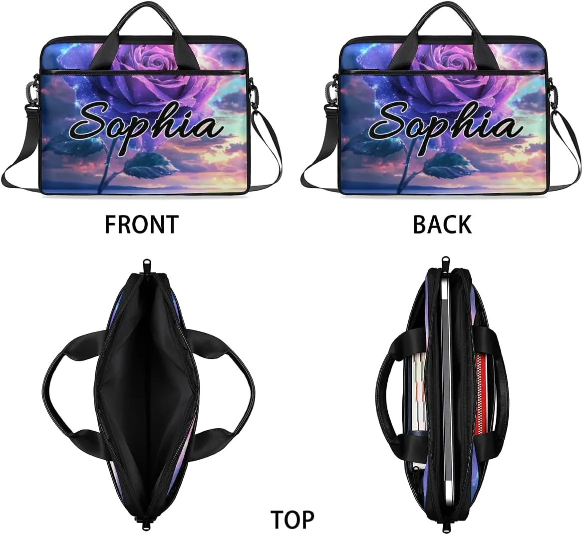 TropicalLife Personalized Laptop Bag 15 Inch Custom Sleeve Case with Handle Shoulder Strap Computer Messenger Bag