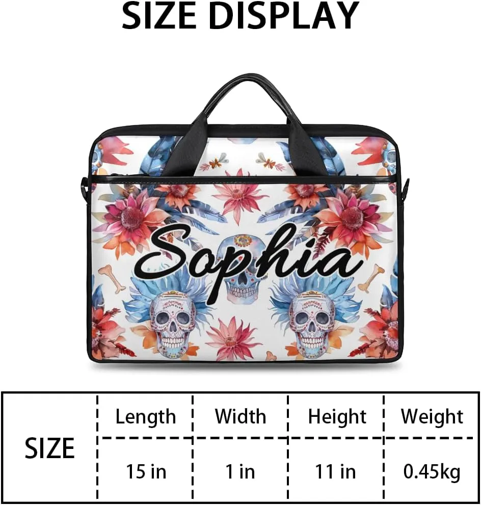 TropicalLife Personalized Laptop Bag 15 Inch Custom Sleeve Case with Handle Shoulder Strap Computer Messenger Bag