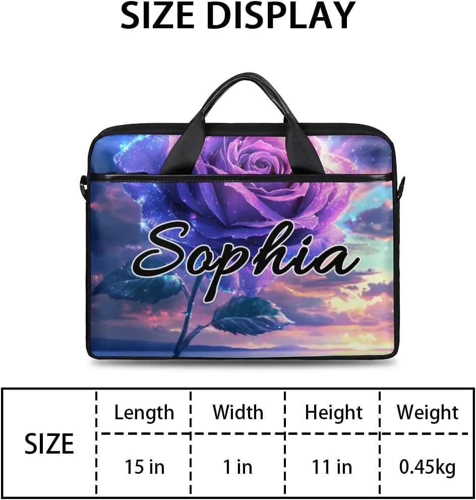 TropicalLife Personalized Laptop Bag 15 Inch Custom Sleeve Case with Handle Shoulder Strap Computer Messenger Bag